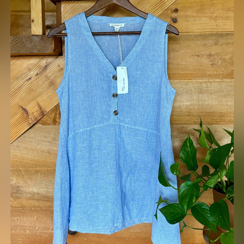 Sleeveless Linen blend dress with tags